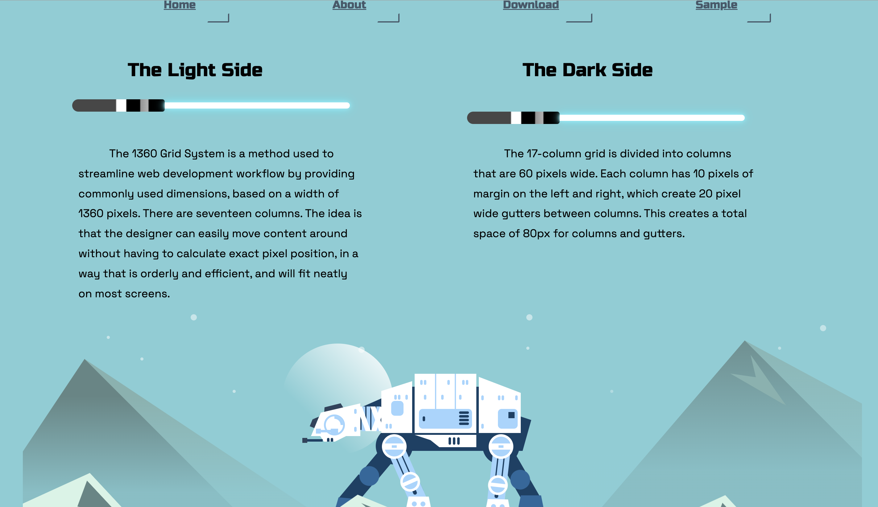 starwars themed homepage